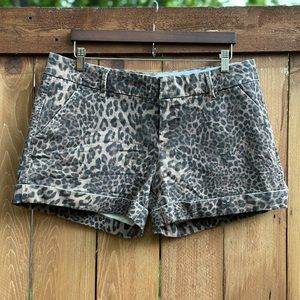 Dear John Hampton High Rise Shadow Leopard Print Stretch Shorts Size 33